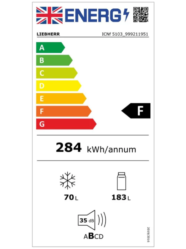 Liebherr ICNf5103 - White Integrated Frost Free Fridge Freezer - F energy - Image 3